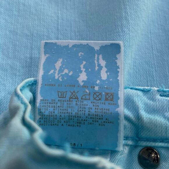 Vintage Versace Jeans Couture Turquoise Blue Boot Cut Denim Jeans Sz 28 - Picture 10 of 11